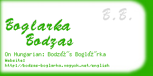 boglarka bodzas business card